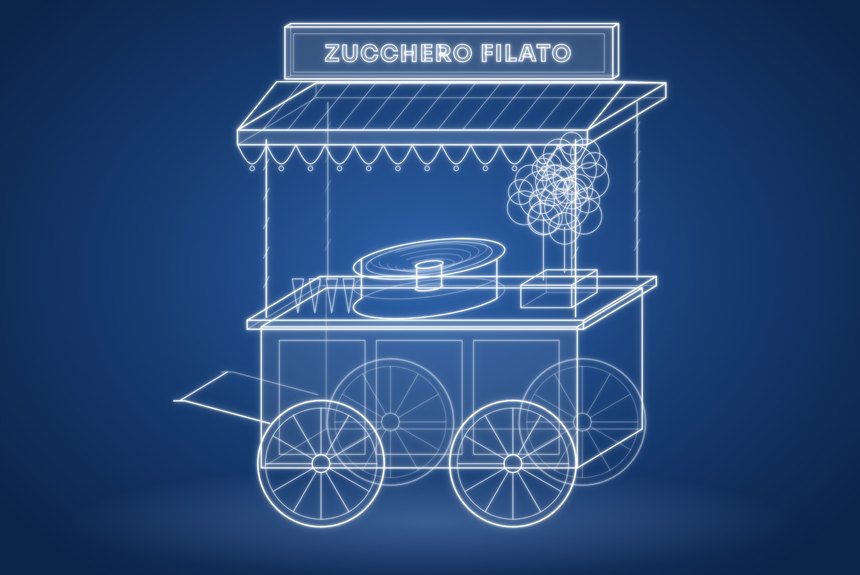 Carretto Zucchero Filato — noleggio per eventi EventDesignMilano