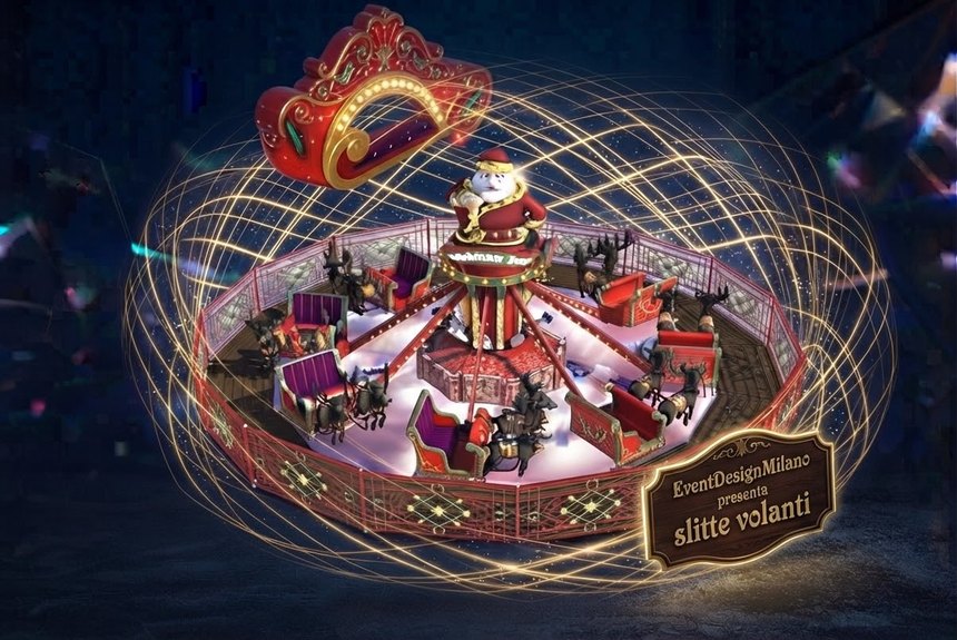 Slitte di Natale Volanti — noleggio per eventi EventDesignMilano